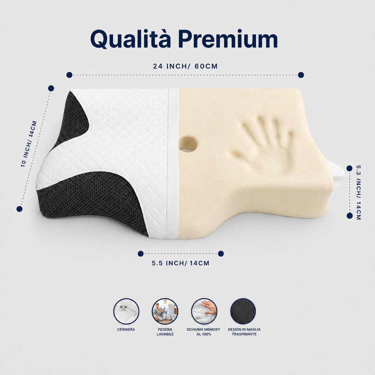 Cuscino Ergonomico per Cervicale in Memory Foam